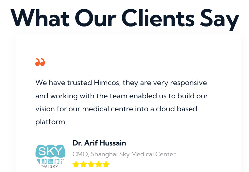 Client testimonial